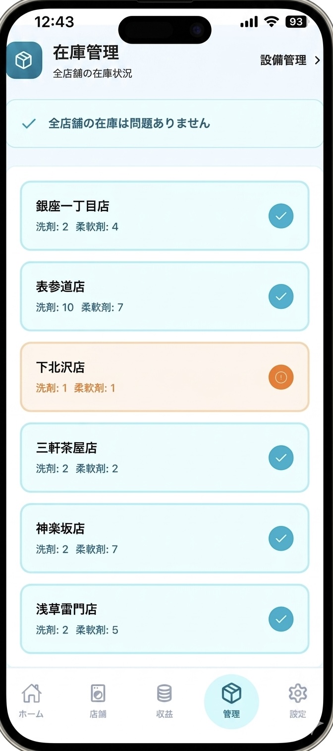 在庫管理画面